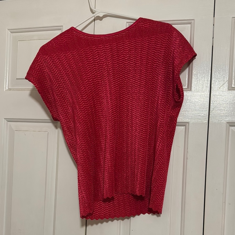 Kim Rogers Red Textured Top